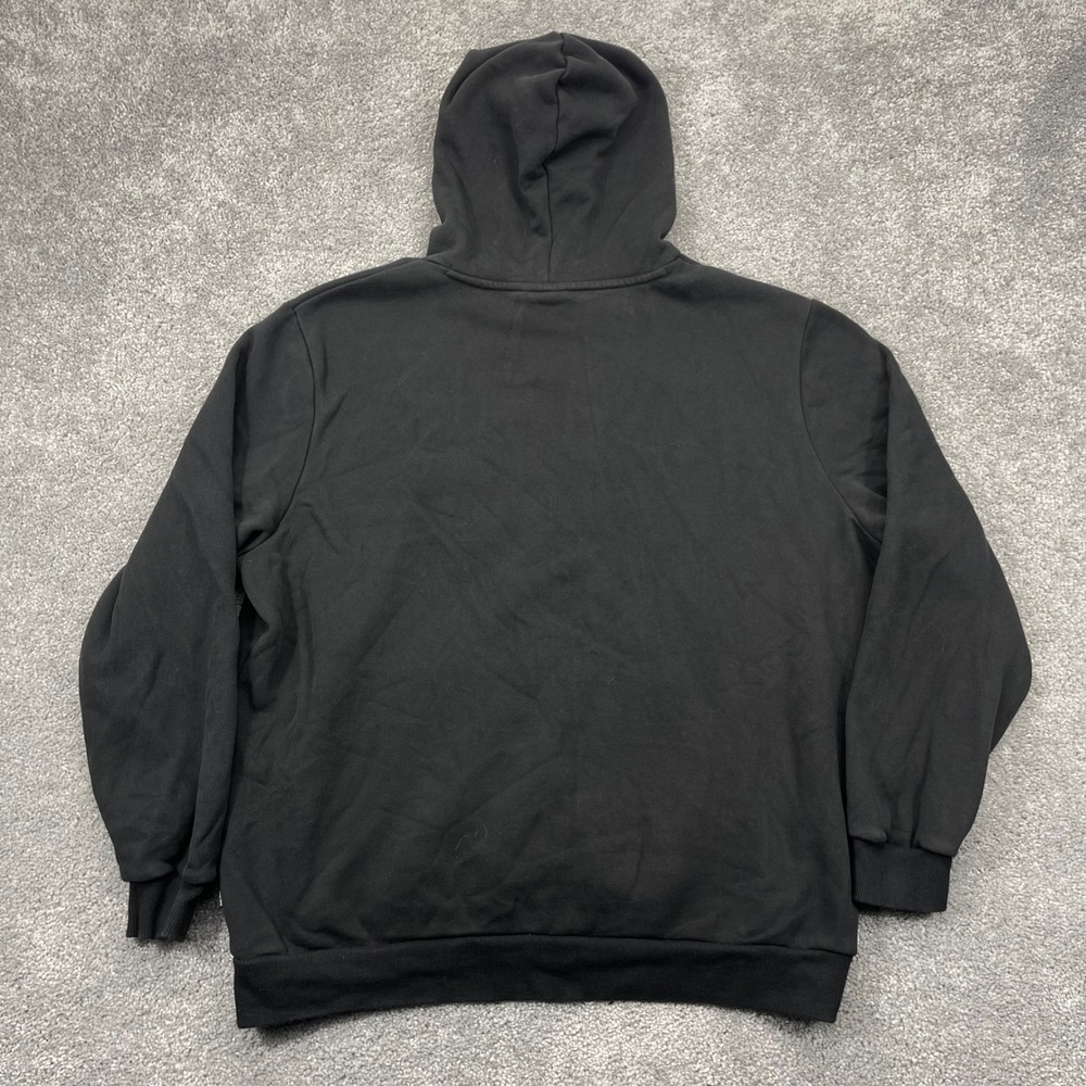 Puma Hoodie Mens XL Black Red Textured Logo Graphic Fleece Long Sleeve - Picture 2 of 14